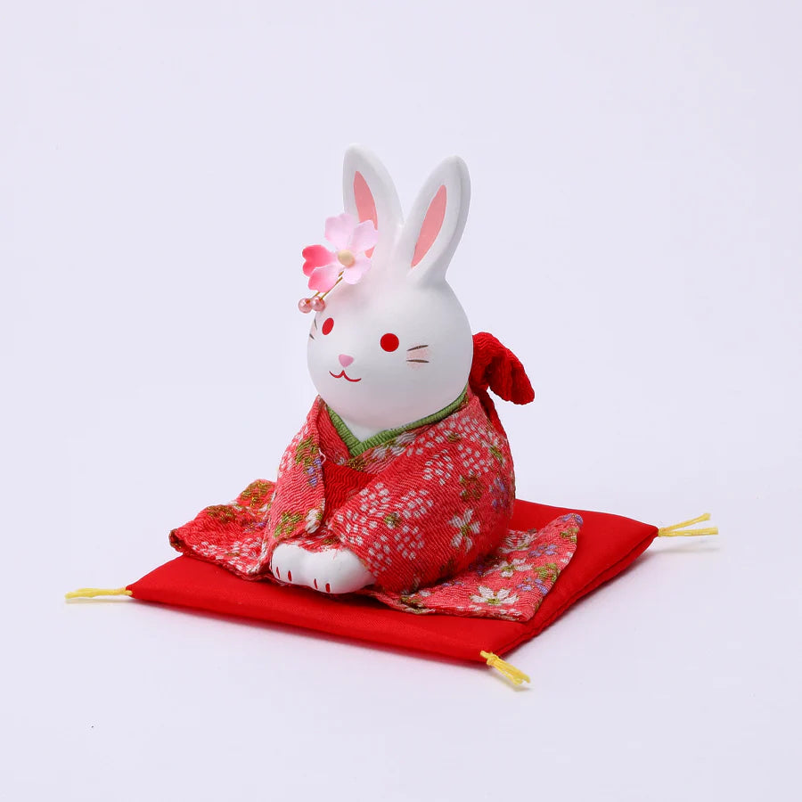 Yakushigama Japanese Lucky Rabbit Figurine