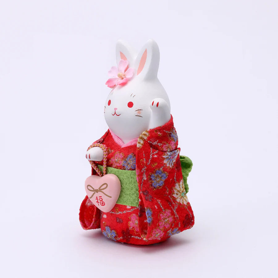 Yakushigama Japanese Lucky Rabbit Figurine