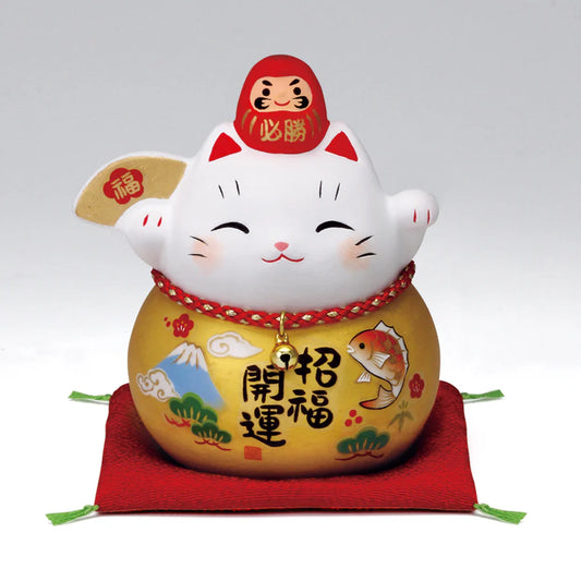 Yakushigama Maneki-Neko Japanese Lucky Beckoning Cat