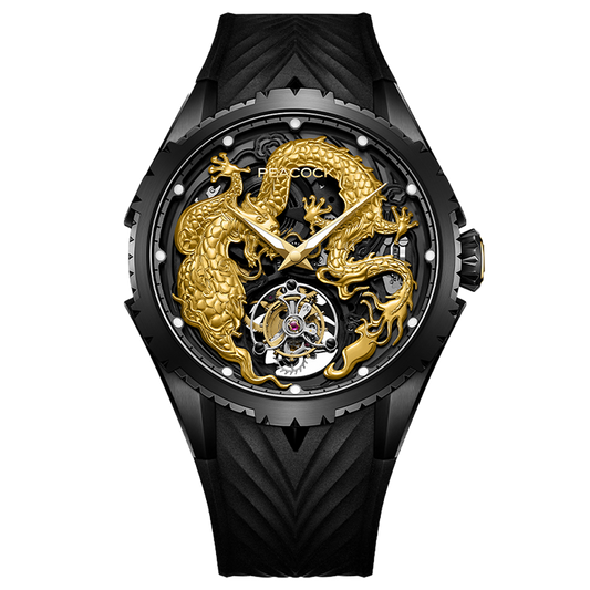 Peacock 24K Gold Year of the Dragon Tourbillon Watch