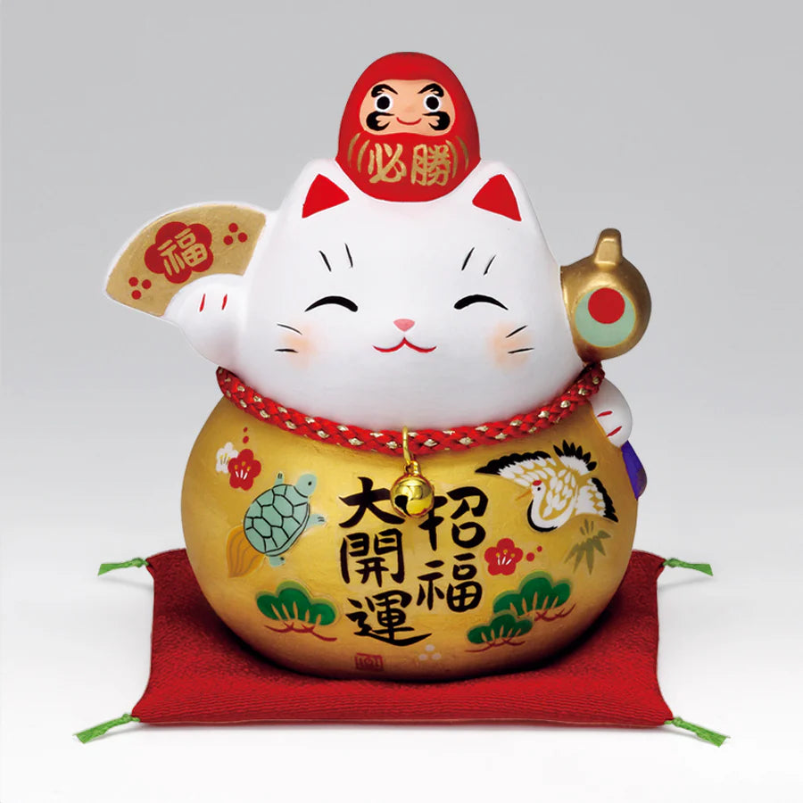 Yakushigama Maneki-Neko Japanese Lucky Beckoning Cat