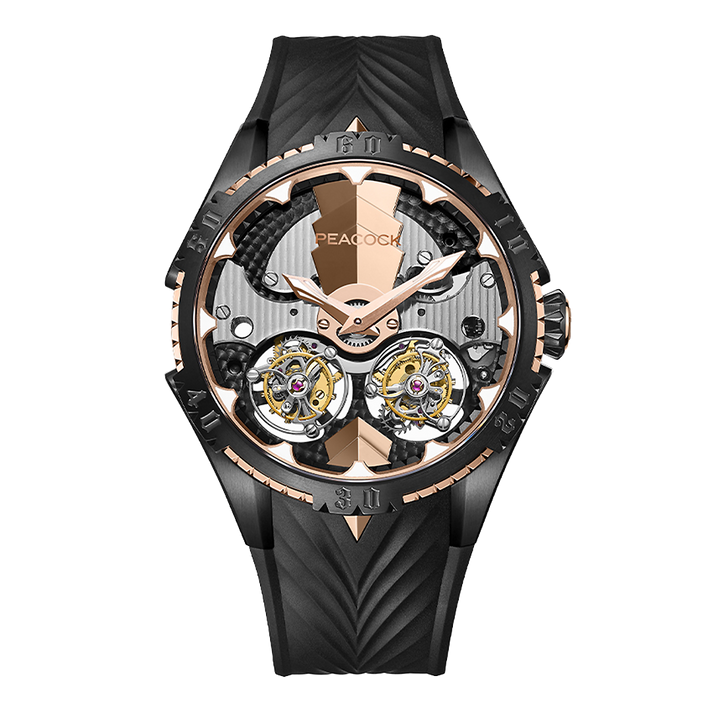 Peacock Plume Monarch Dual Tourbillon Watch