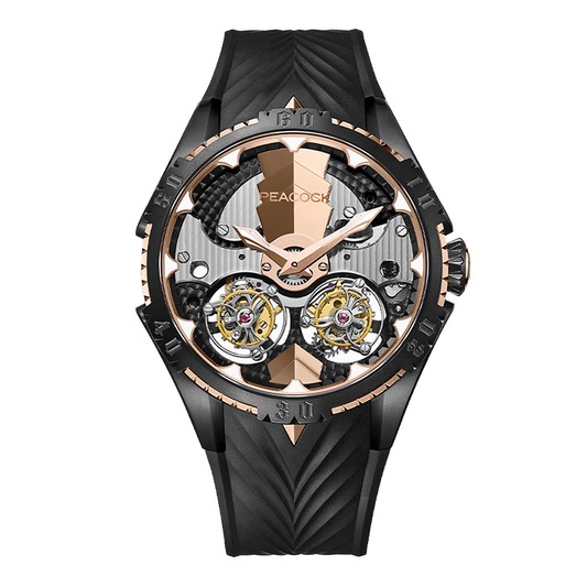 Peacock Plume Monarch Dual Tourbillon Watch