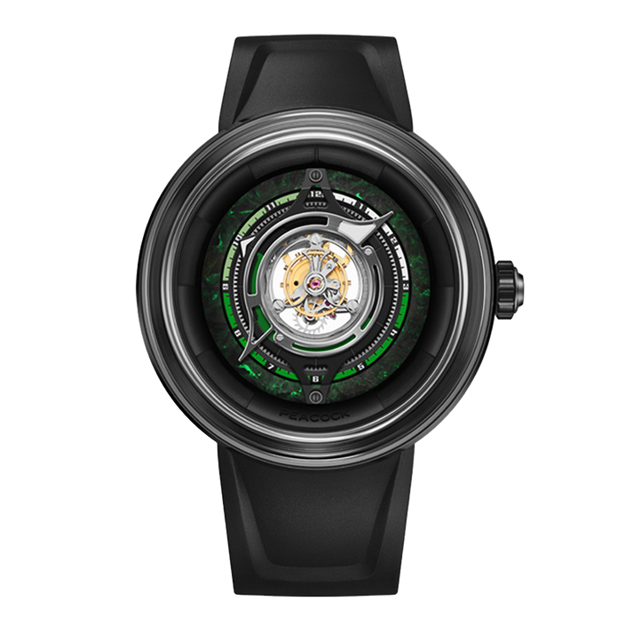 Peacock Black Hole Central Tourbillon Watch