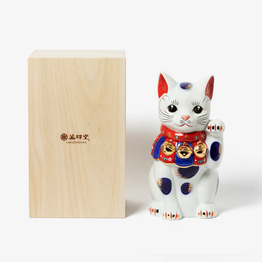Yakushigama Maneki-Neko Japanese Lucky Beckoning Cat