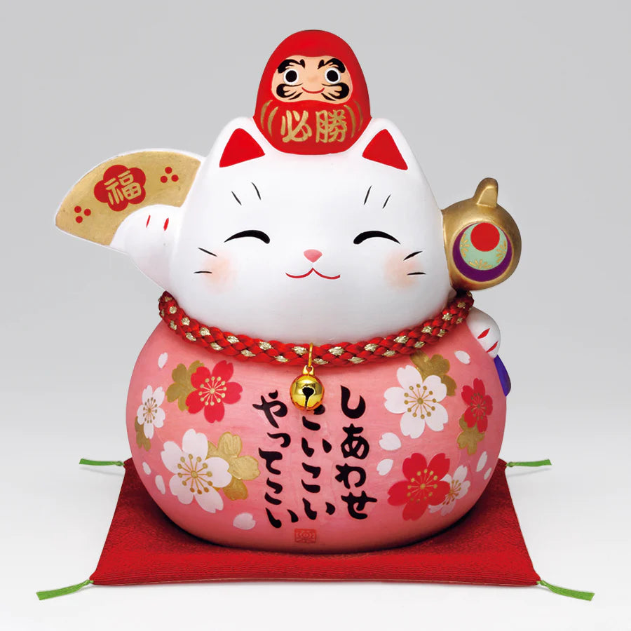 Yakushigama Maneki-Neko Japanese Lucky Beckoning Cat
