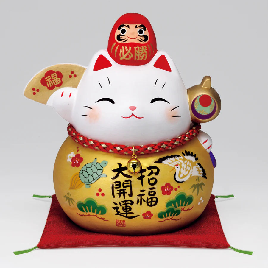 Yakushigama Maneki-Neko Japanese Lucky Beckoning Cat