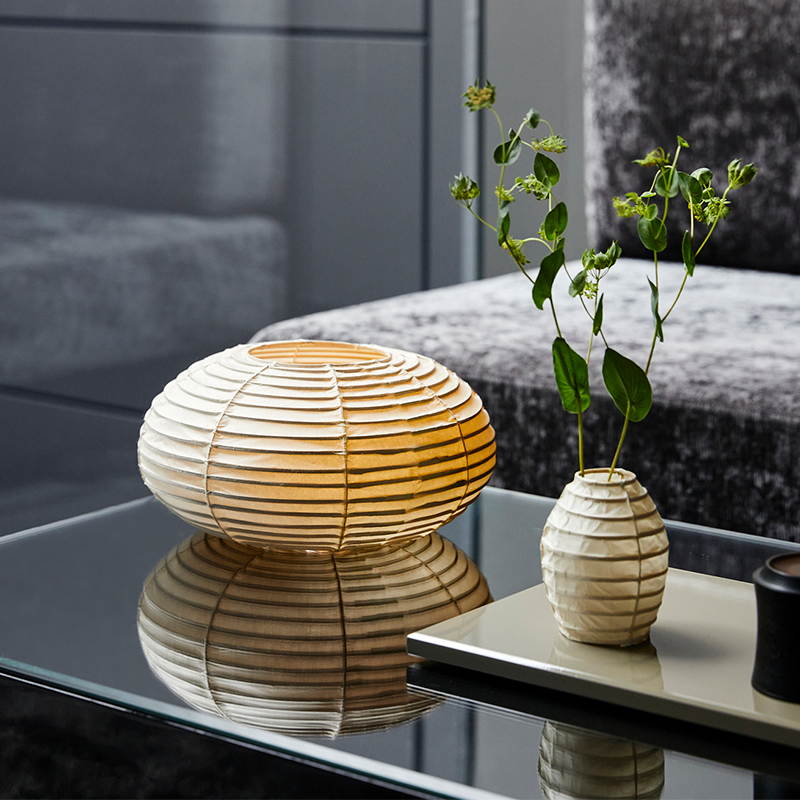 Traditional Japanese Lamp| Oval-Shape Paper Kyo-Chochin Lantern
