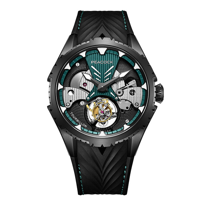 Peacock Plume Warrior Center Axis Tourbillon Watch