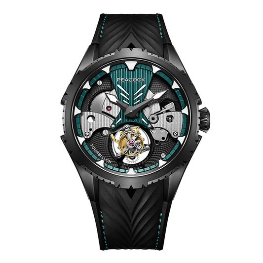Peacock Plume Warrior Center Axis Tourbillon Watch