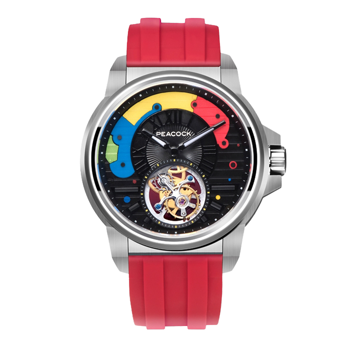 Peacock Time Color Off-center Tourbillon Watch