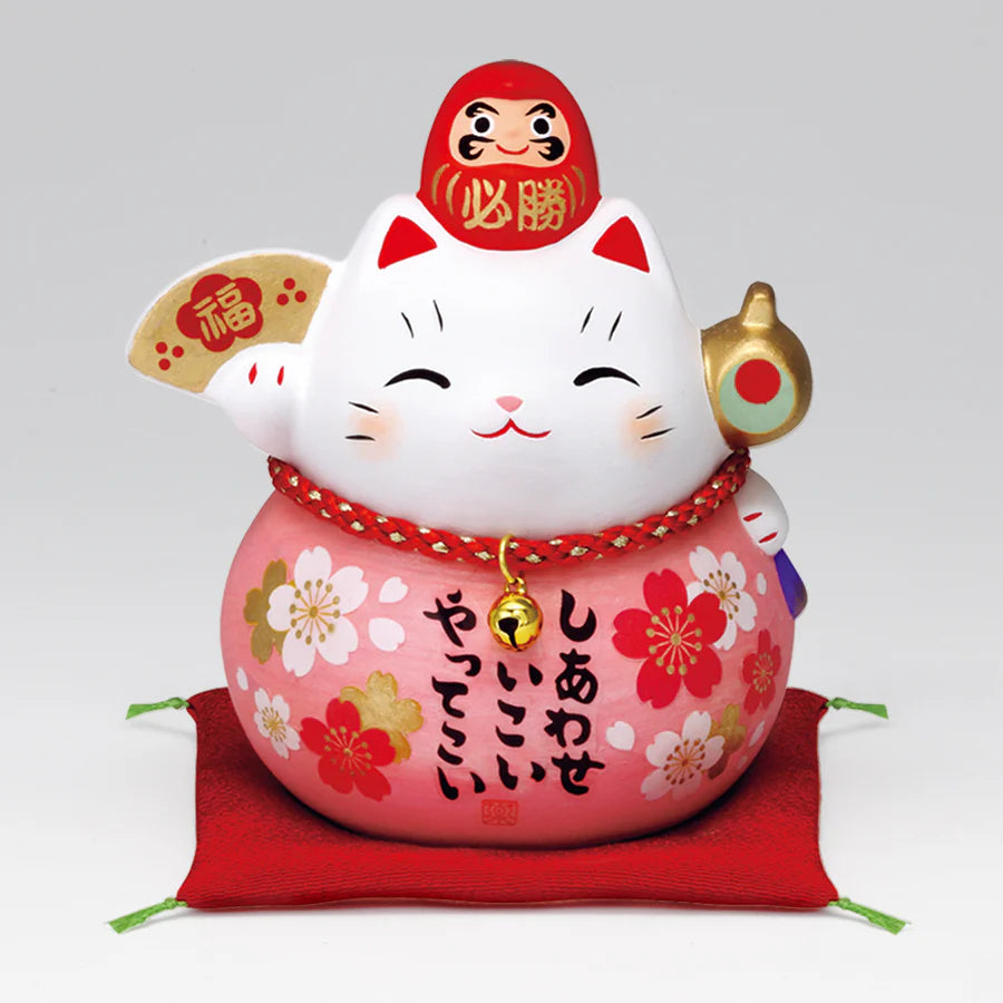 Yakushigama Maneki-Neko Japanese Lucky Beckoning Cat