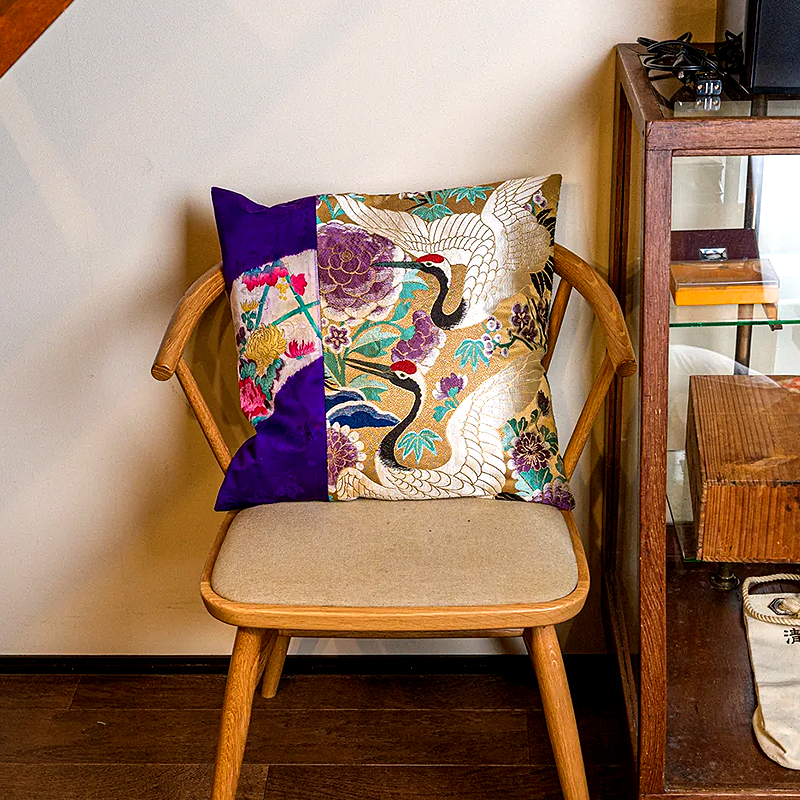 Shotengai-Hisui Kimono Cushion Cover