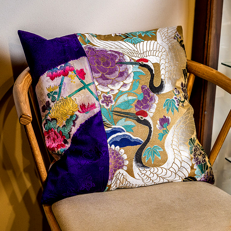 Shotengai-Hisui Kimono Cushion Cover