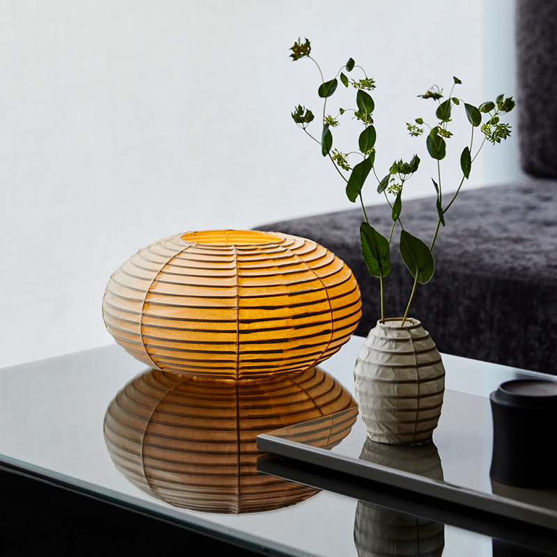 Traditional Japanese Lamp| Oval-Shape Paper Kyo-Chochin Lantern