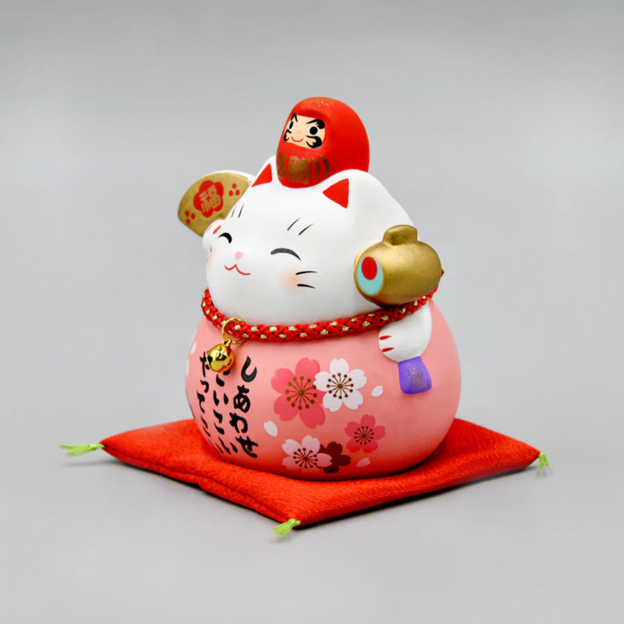 Yakushigama Maneki-Neko Japanese Lucky Beckoning Cat