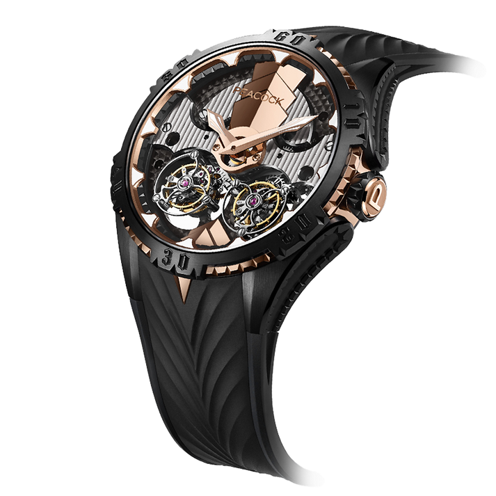 Peacock Plume Monarch Dual Tourbillon Watch