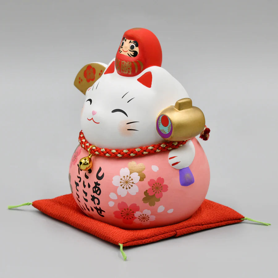 Yakushigama Maneki-Neko Japanese Lucky Beckoning Cat