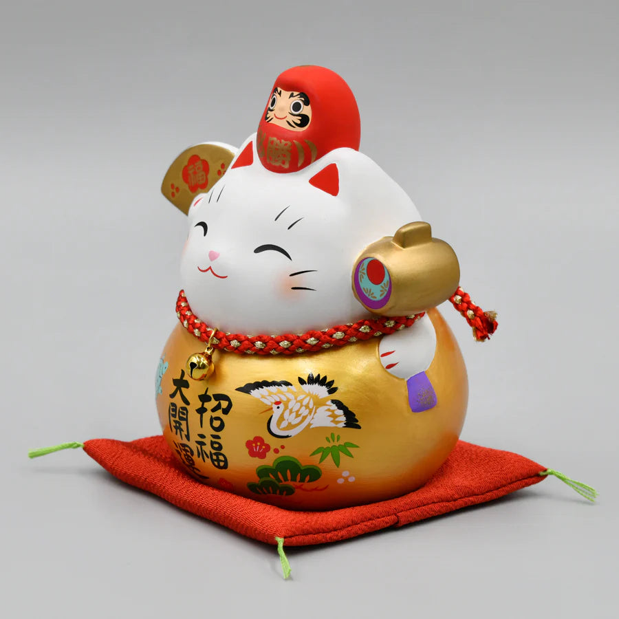 Yakushigama Maneki-Neko Japanese Lucky Beckoning Cat