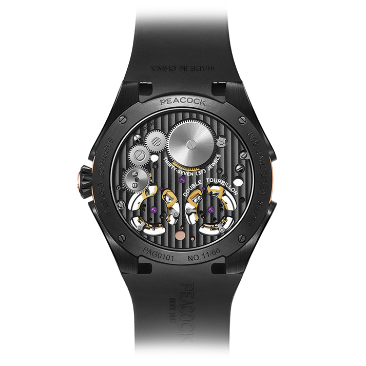 Peacock Plume Monarch Dual Tourbillon Watch