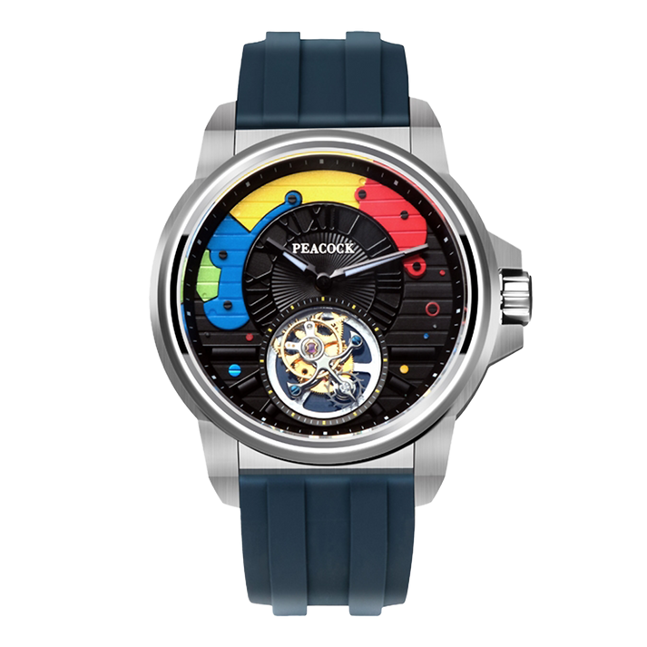 Peacock Time Color Off-center Tourbillon Watch