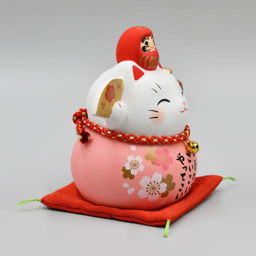 Yakushigama Maneki-Neko Japanese Lucky Beckoning Cat