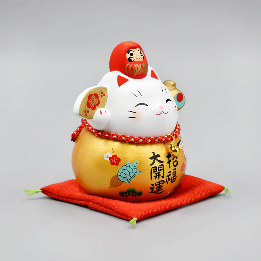 Yakushigama Maneki-Neko Japanese Lucky Beckoning Cat