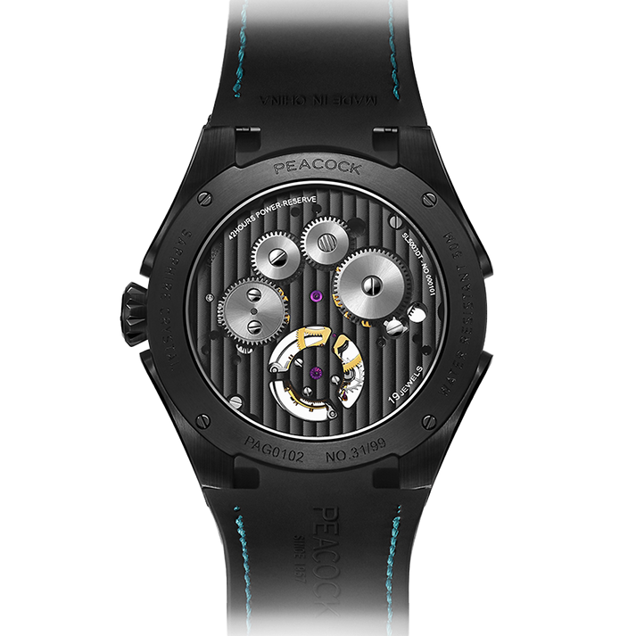 Peacock Plume Warrior Center Axis Tourbillon Watch