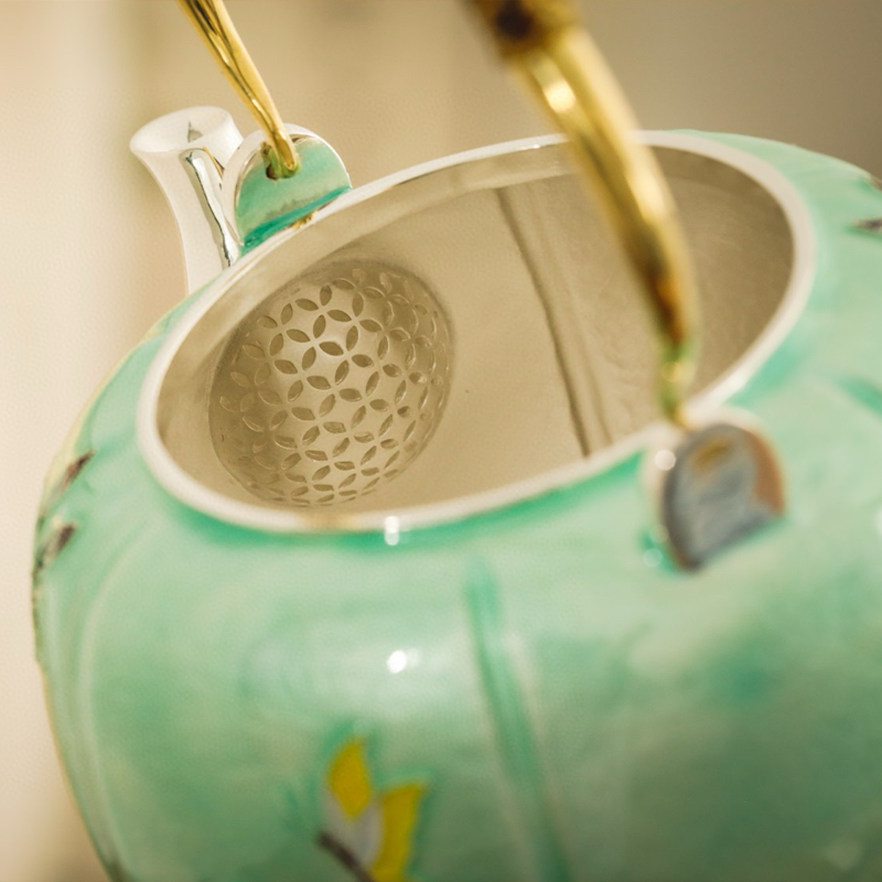 Chinese Hand-Hammered Silver Teapot