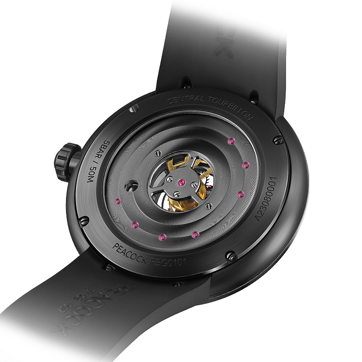 Peacock Black Hole Central Tourbillon Watch