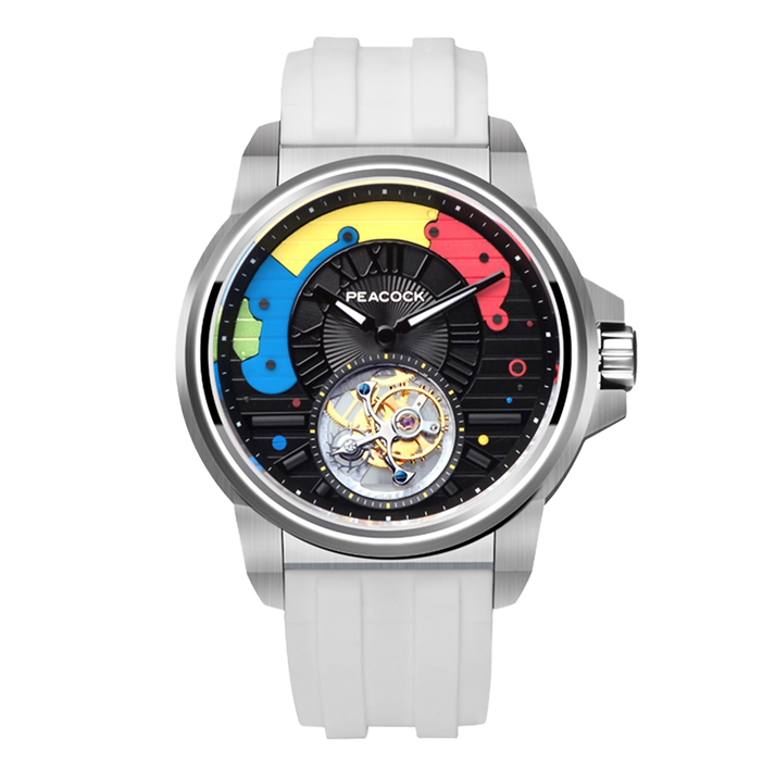 Peacock Time Color Off-center Tourbillon Watch