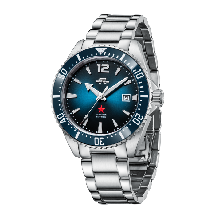 Beijing Watch with Radial Blue Dial