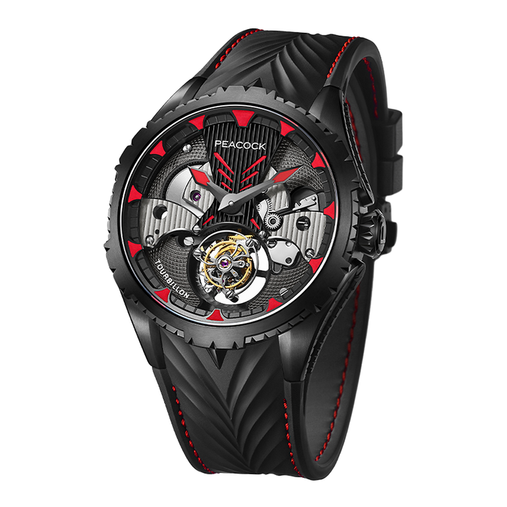 Peacock Plume Warrior Center Axis Tourbillon Watch