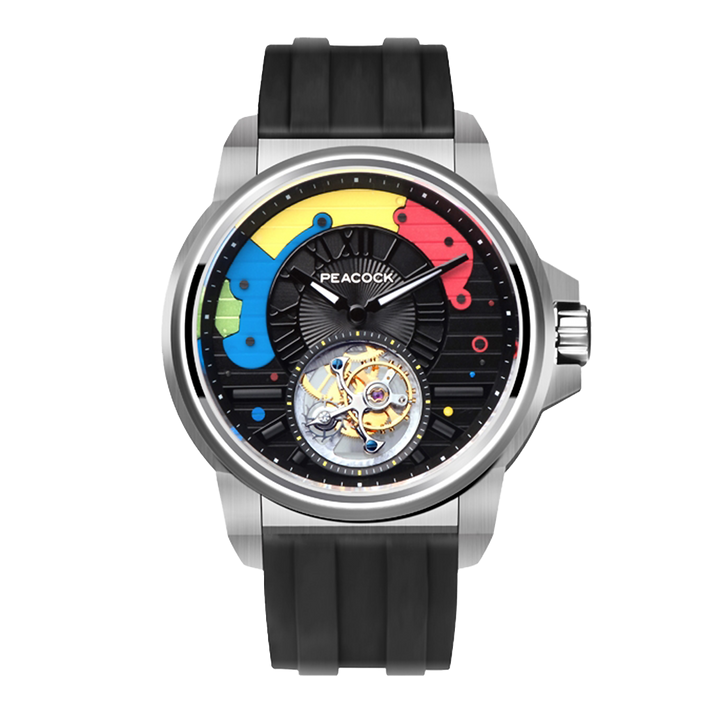 Peacock Time Color Off-center Tourbillon Watch
