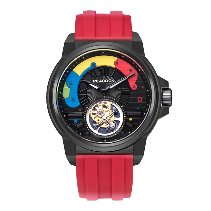 Peacock Time Color Off-center Tourbillon Watch