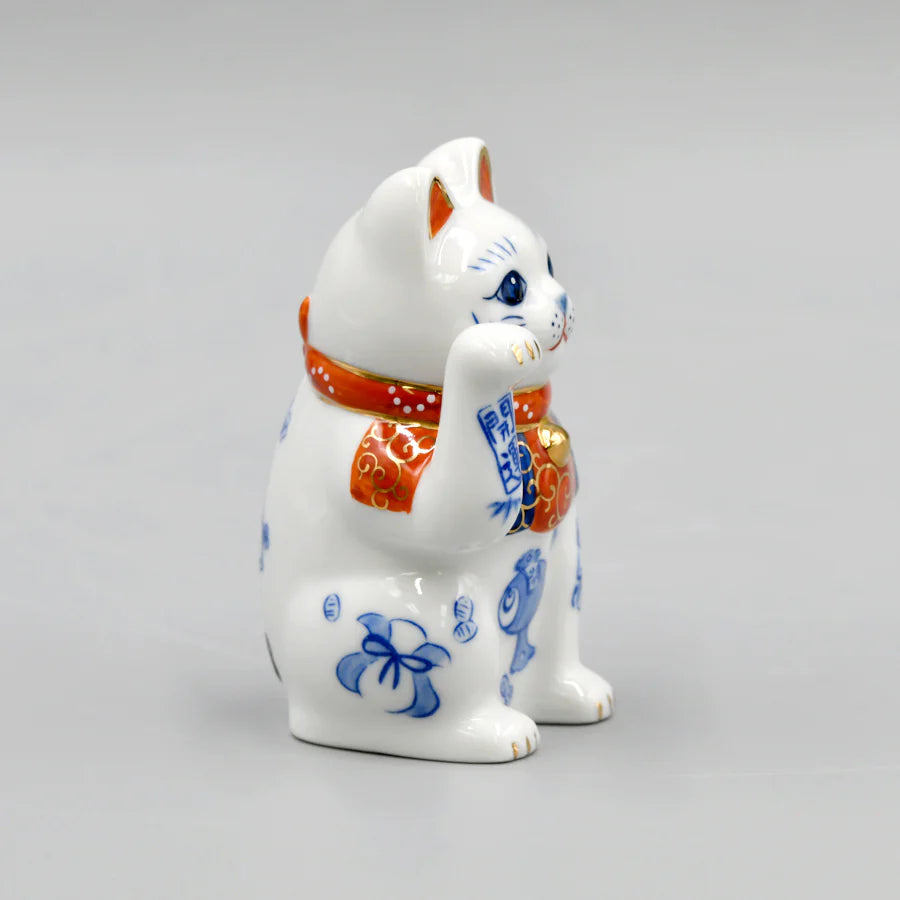 Yakushigama Maneki-Neko Japanese Lucky Beckoning Cat