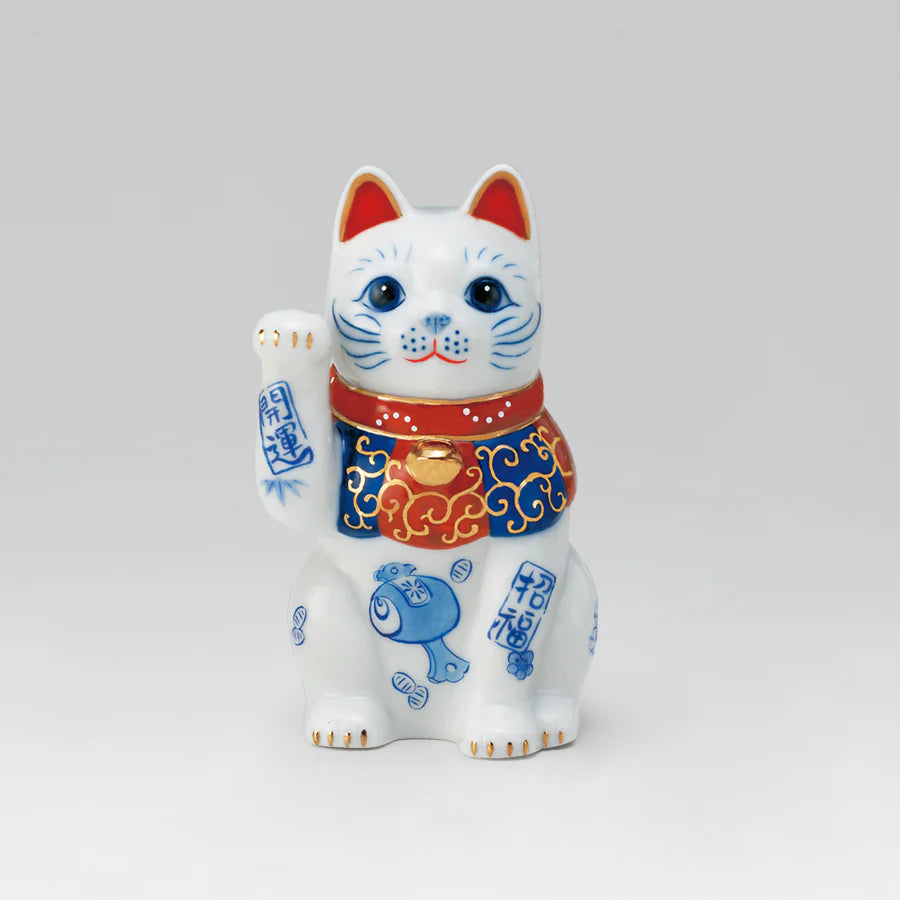 Yakushigama Maneki-Neko Japanese Lucky Beckoning Cat