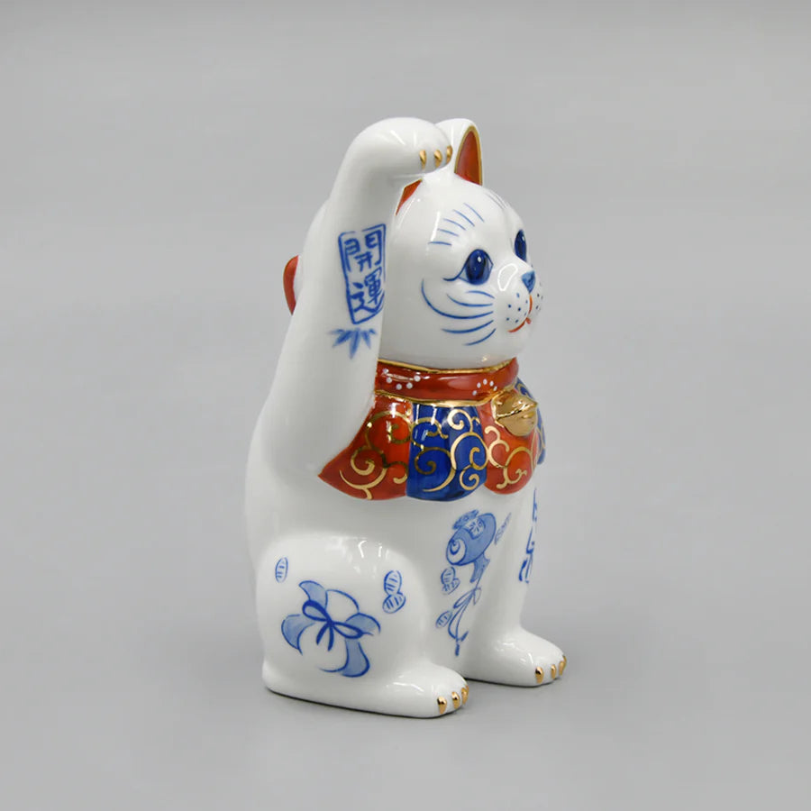 Yakushigama Maneki-Neko Japanese Lucky Beckoning Cat