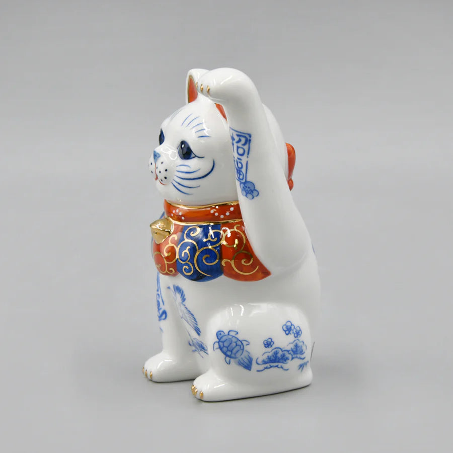 Yakushigama Maneki-Neko Japanese Lucky Beckoning Cat