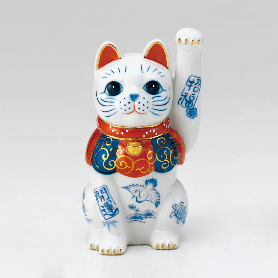 Yakushigama Maneki-Neko Japanese Lucky Beckoning Cat
