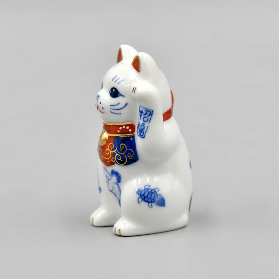 Yakushigama Maneki-Neko Japanese Lucky Beckoning Cat