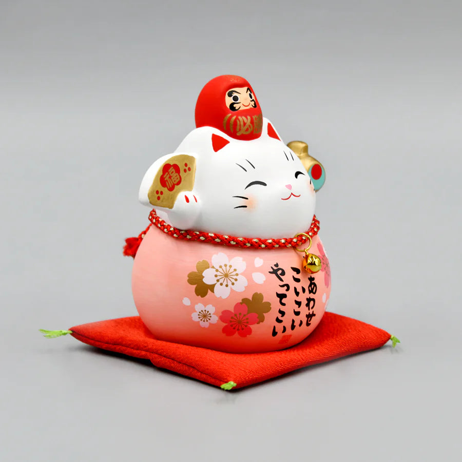 Yakushigama Maneki-Neko Japanese Lucky Beckoning Cat