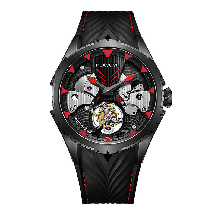 Peacock Plume Warrior Center Axis Tourbillon Watch