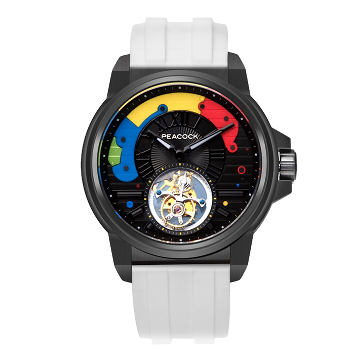 Peacock Time Color Off-center Tourbillon Watch