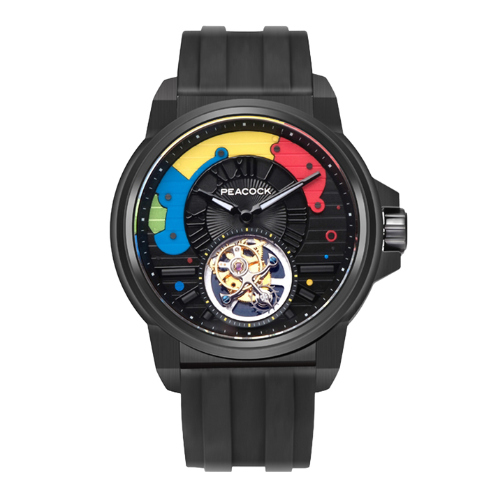 Peacock Time Color Off-center Tourbillon Watch