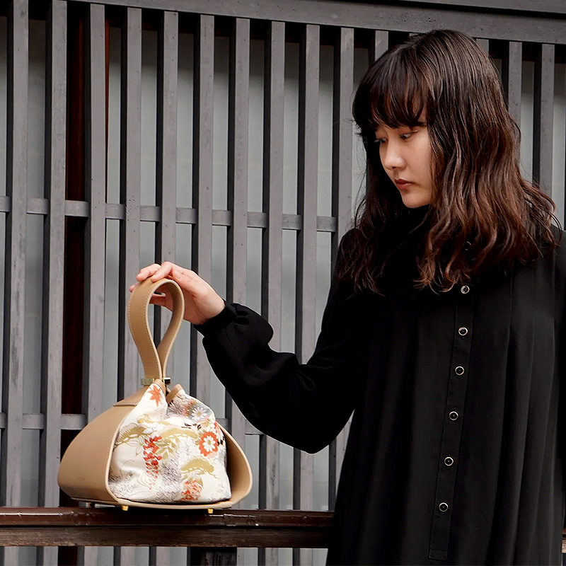Shotengai-Husui-TRIO handbag-Beidge