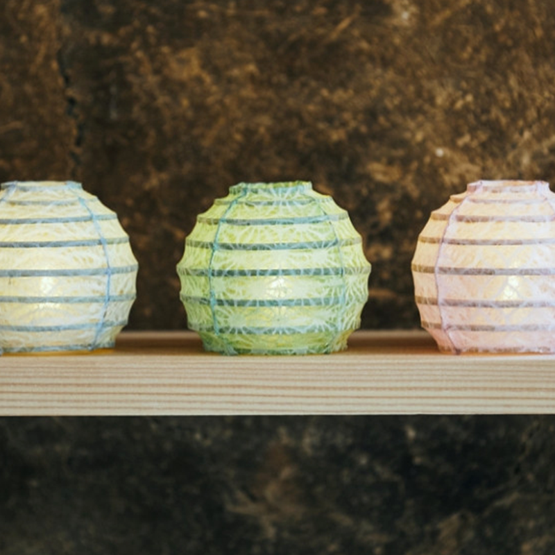 Traditional Japanese Lamp| Mini Paper Kyo-Chochin Lantern Set