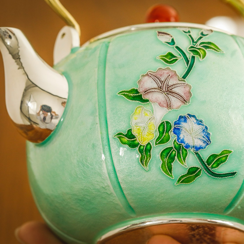 Chinese Hand-Hammered Silver Teapot