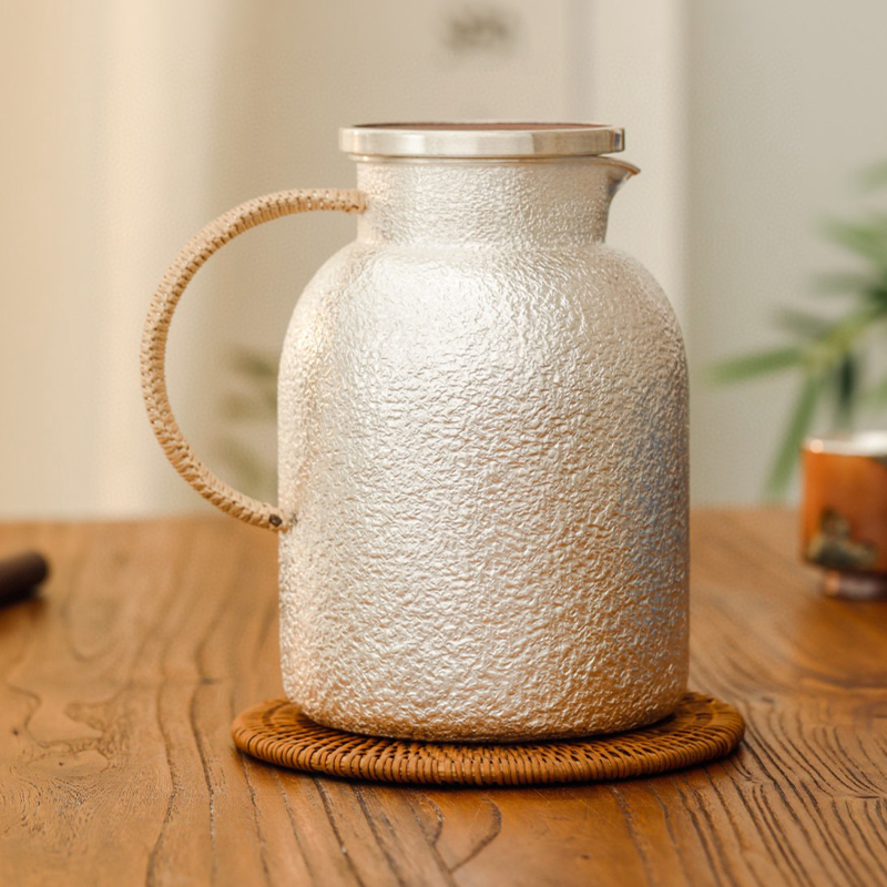 Chinese Hand-Hammered Silver Water Pot