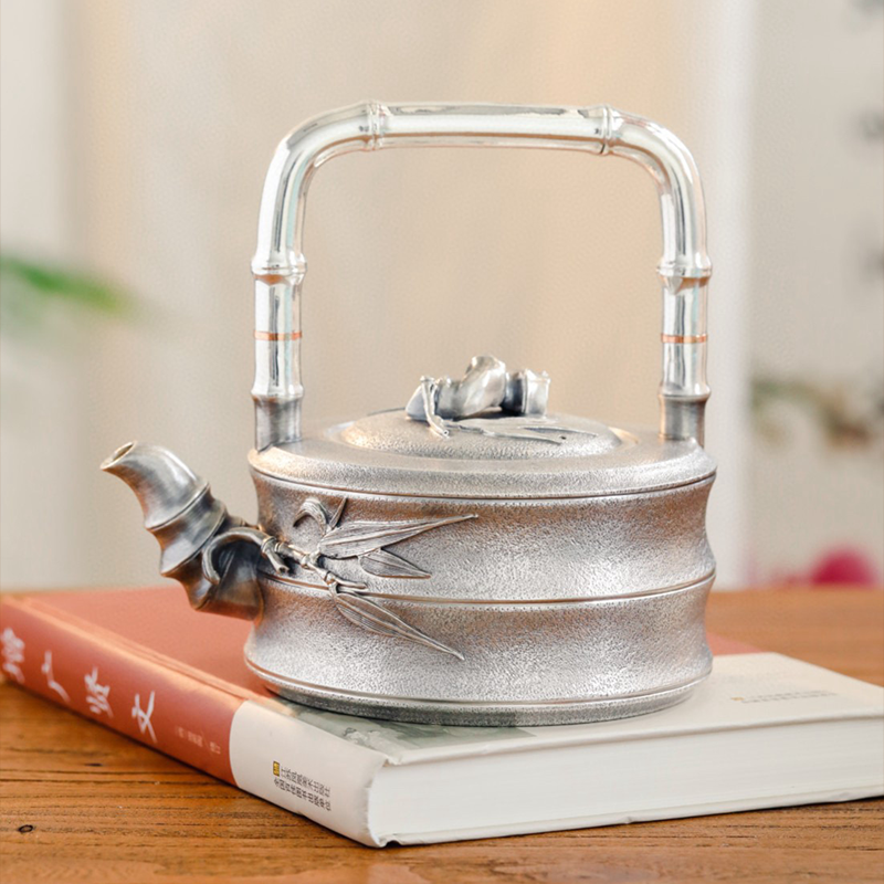 Chinese Hand-Hammered Silver Teapot